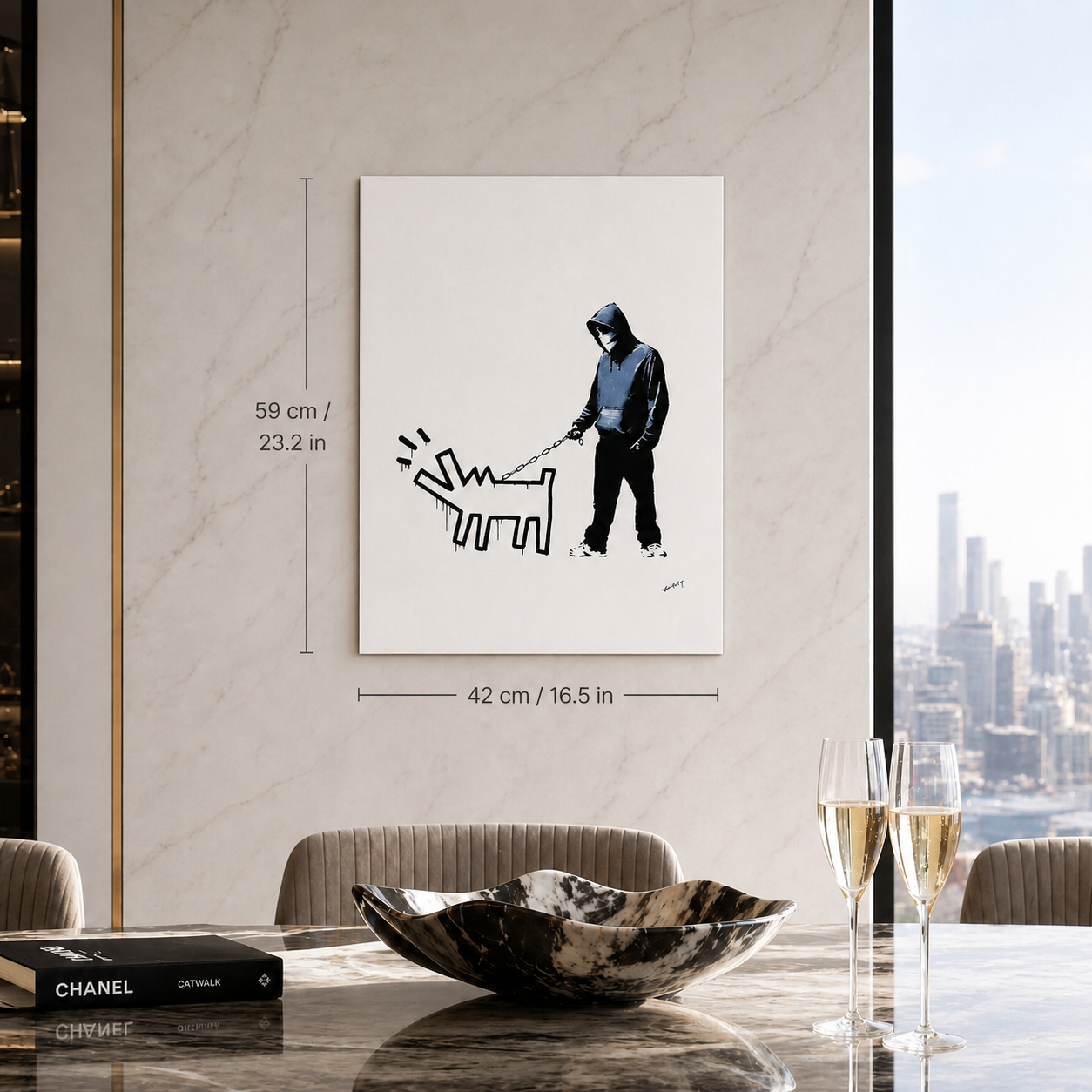 Banksy Barking Dog (White) Lithograph Arches 300gsm 42x59 cm