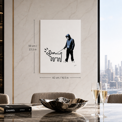 Banksy Barking Dog (White) Lithograph Arches 300gsm 42x59 cm