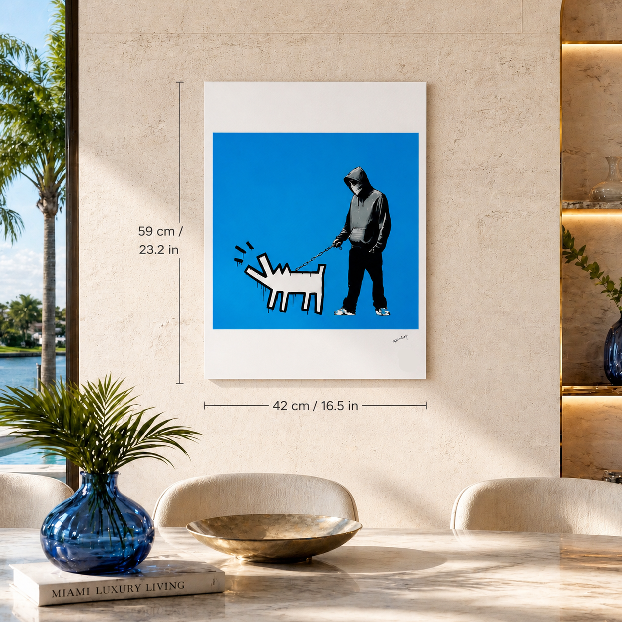 Banksy Barking Dog (Blue) Lithograph Arches 300gsm 42x59 cm