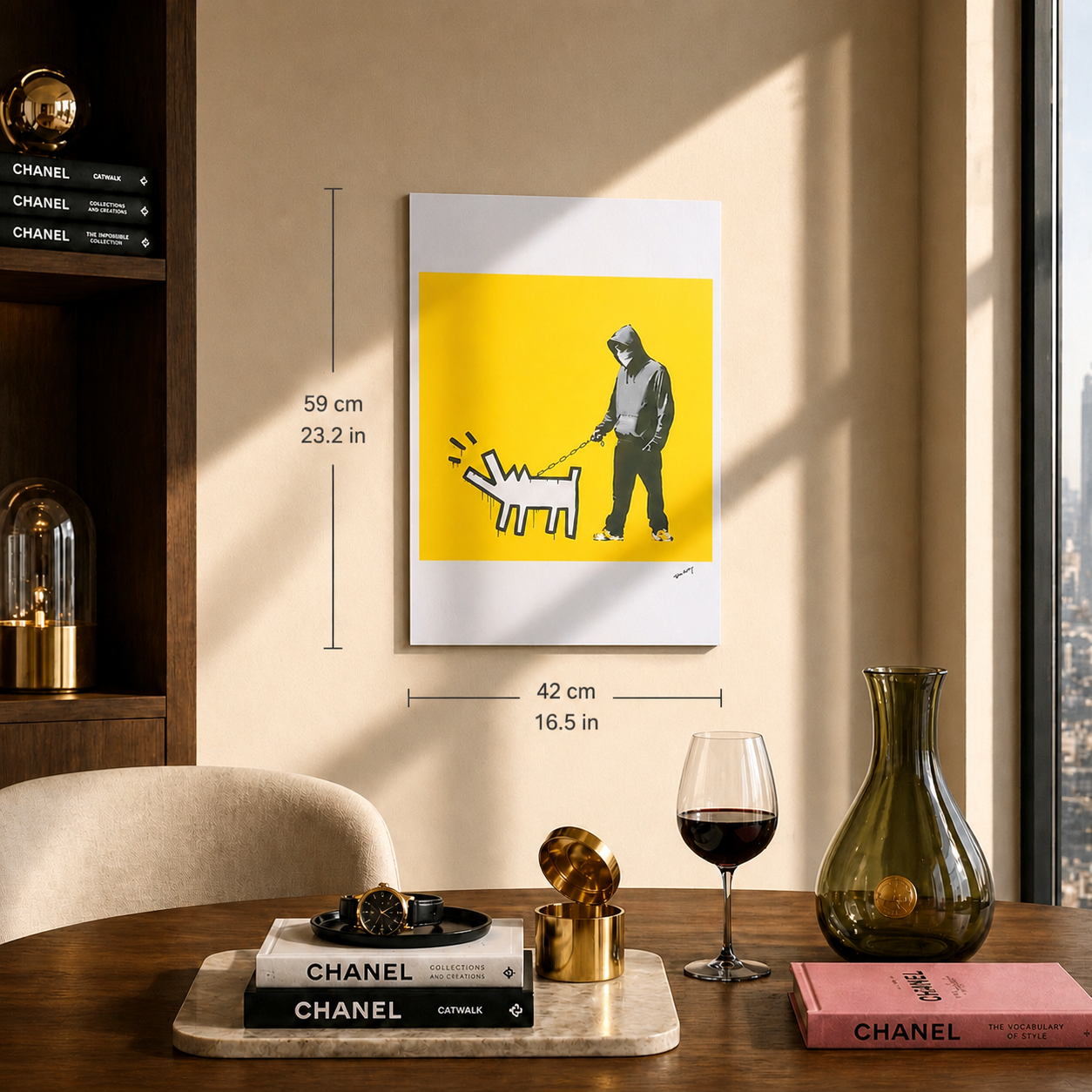 Banksy Barking Dog (Yellow) Lithograph Arches 300gsm 42x59 cm