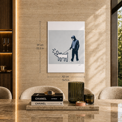 Banksy Barking Dog (Gray) Lithograph Arches 300gsm 42x59 cm
