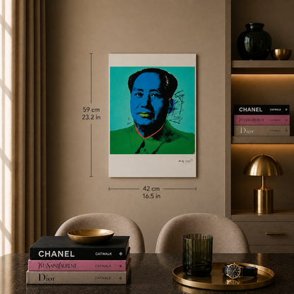 Andy Warhol Mao (Turquoise & Blue Edition) Lithograph Arches 300gsm 42x59 cm