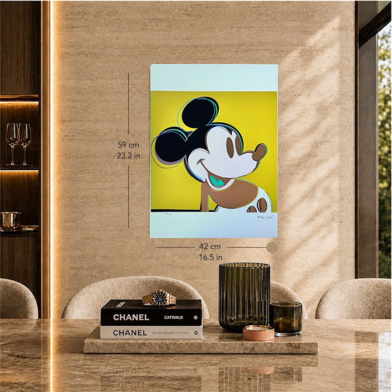 Andy Warhol Mickey Mouse (Yellow) Lithograph Arches 300gsm 42x59 cm