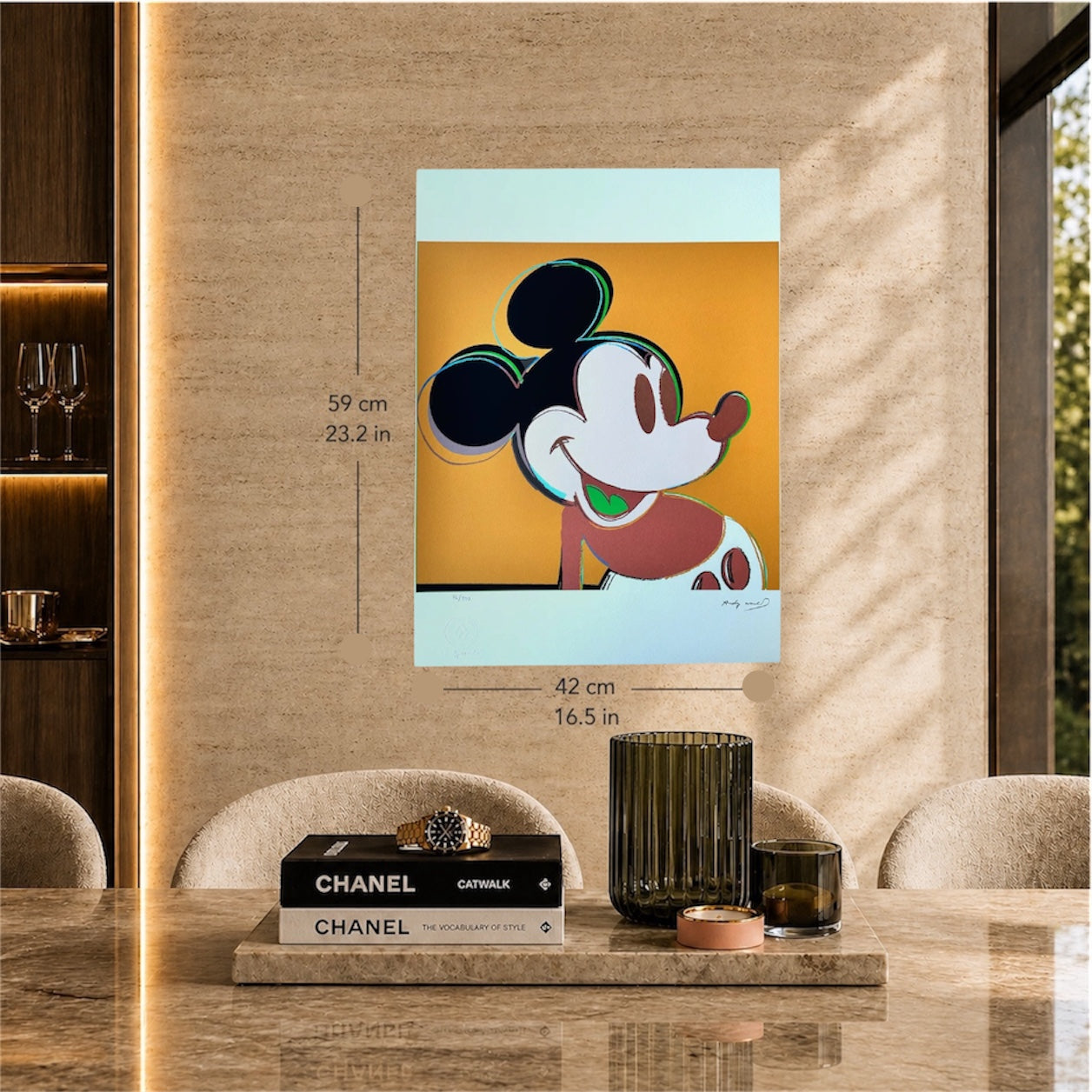 Andy Warhol Mickey Mouse (Dark Yellow) Lithograph Arches 300gsm 42x59 cm