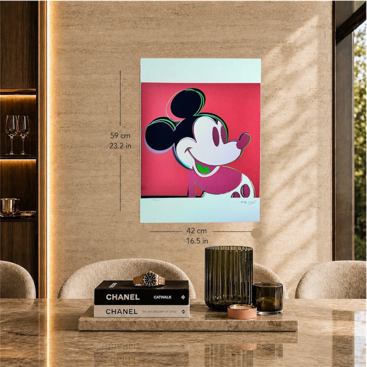 Andy Warhol Mickey Mouse (Red) Lithograph Arches 300gsm 42x59 cm