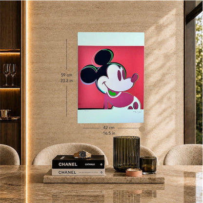 Andy Warhol Mickey Mouse (Red) Lithograph Arches 300gsm 42x59 cm