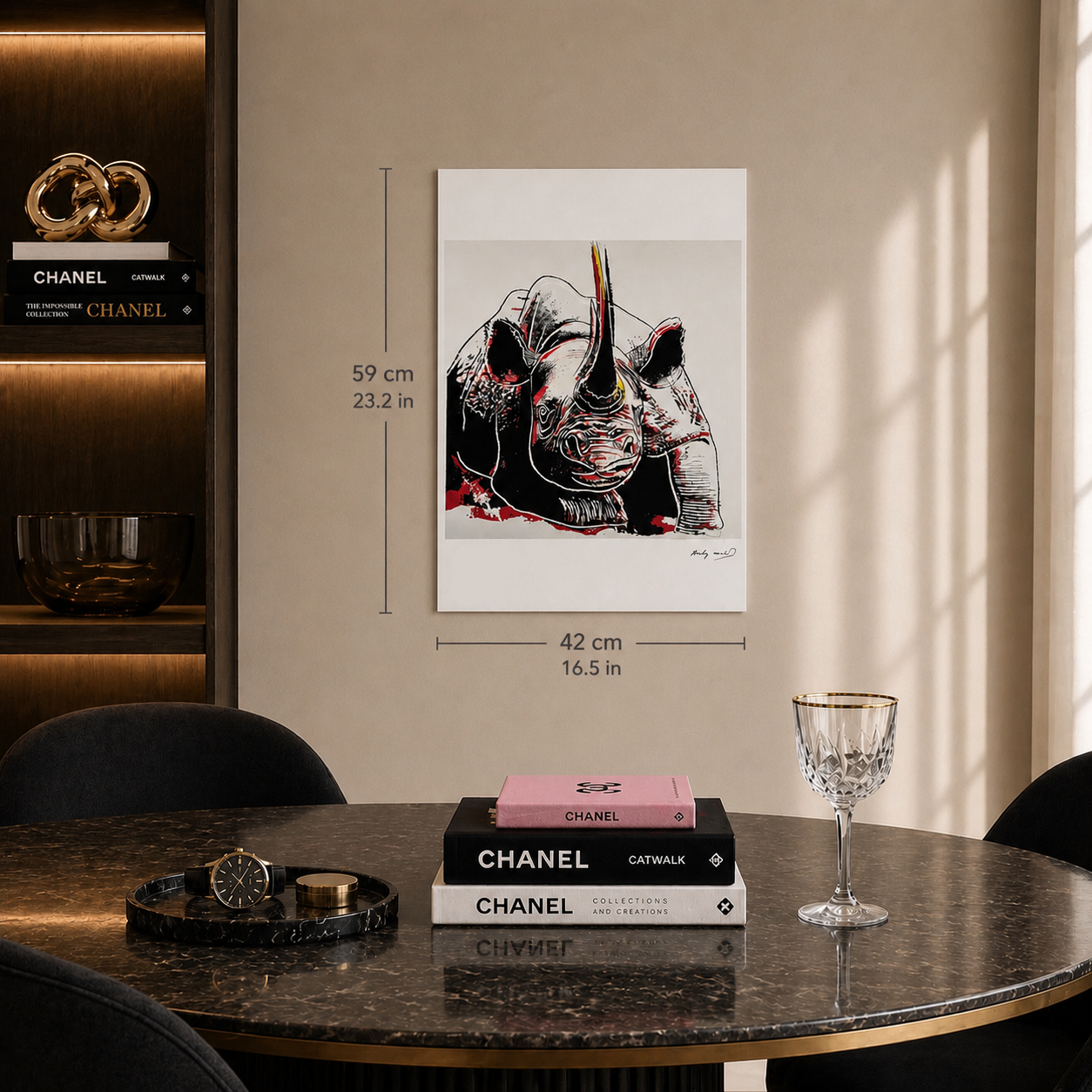 Andy Warhol Rhino (Animals) Lithograph Arches 300gsm 42x59 cm
