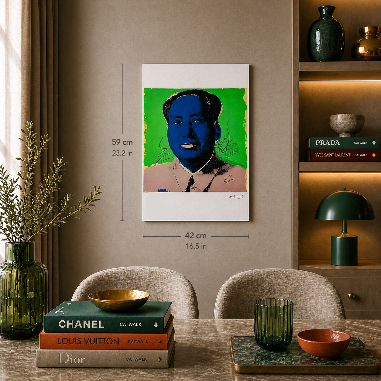 Andy Warhol Mao (Blue & Green) Lithograph Arches 300gsm 42x59 cm