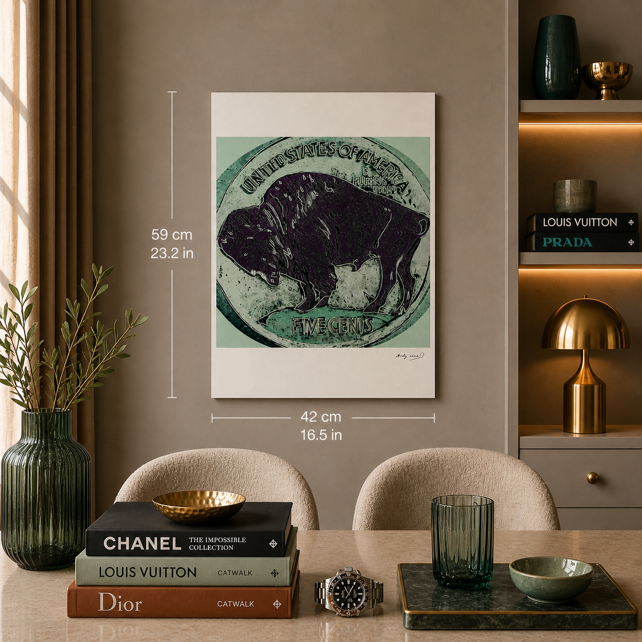 Andy Warhol Buffalo Nickel (Five Cents) Lithograph Arches 300gsm 42x59 cm