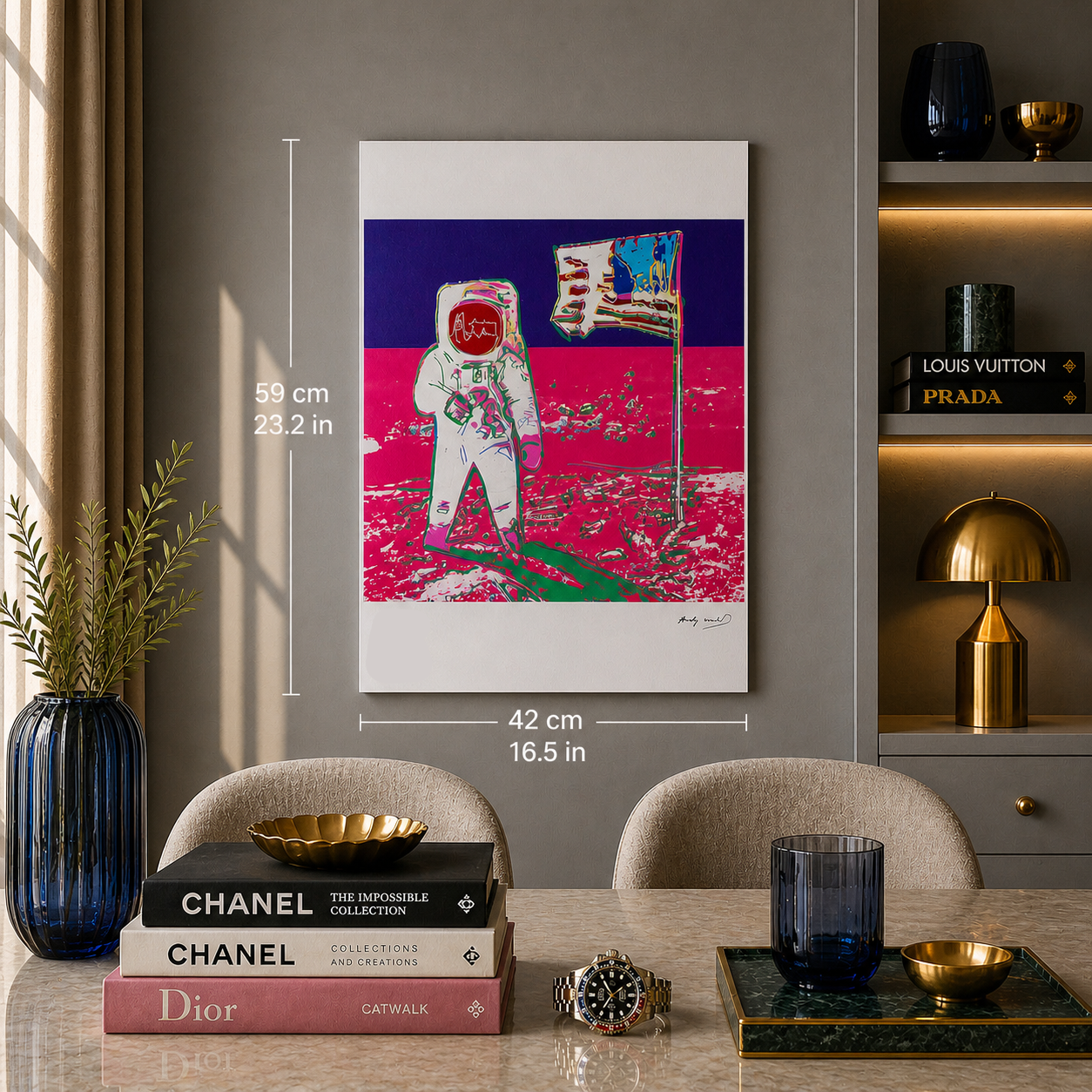 Andy Warhol Moonwalk (Neon Pink & Purple) Lithograph Arches 300gsm 42x59 cm