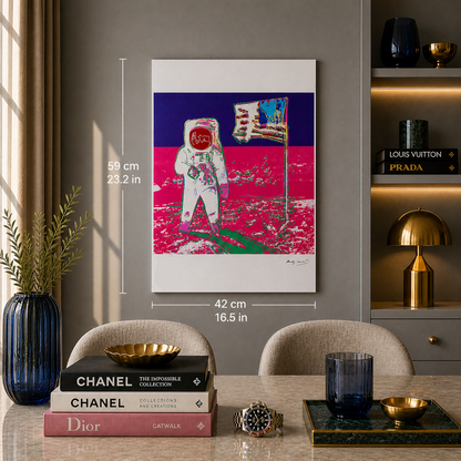 Andy Warhol Moonwalk (Neon Pink & Purple) Lithograph Arches 300gsm 42x59 cm