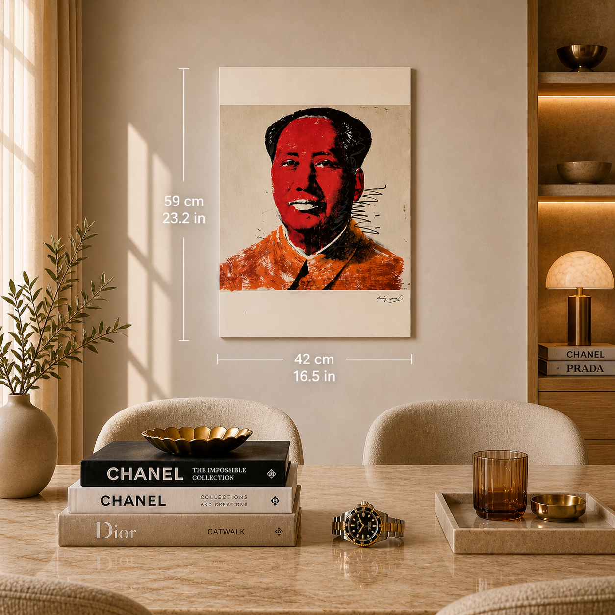 Andy Warhol Mao (Red & Orange) Lithograph Arches 300gsm 42x59 cm