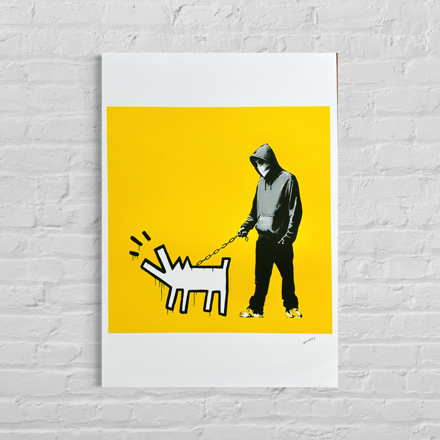 Banksy Barking Dog (Yellow) Lithograph Arches 300gsm 42x59 cm