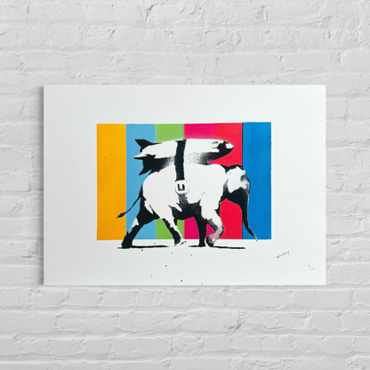 Banksy Heavy Weapons (Multicolor) Lithograph Arches 300gsm 42x59 cm
