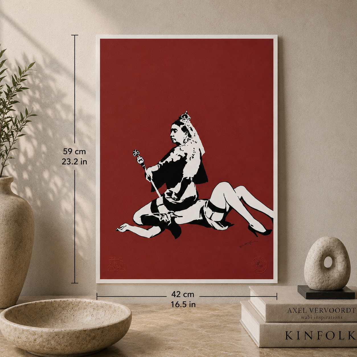 Banksy Queen Vic Lithograph Arches 300gsm 42x59 cm