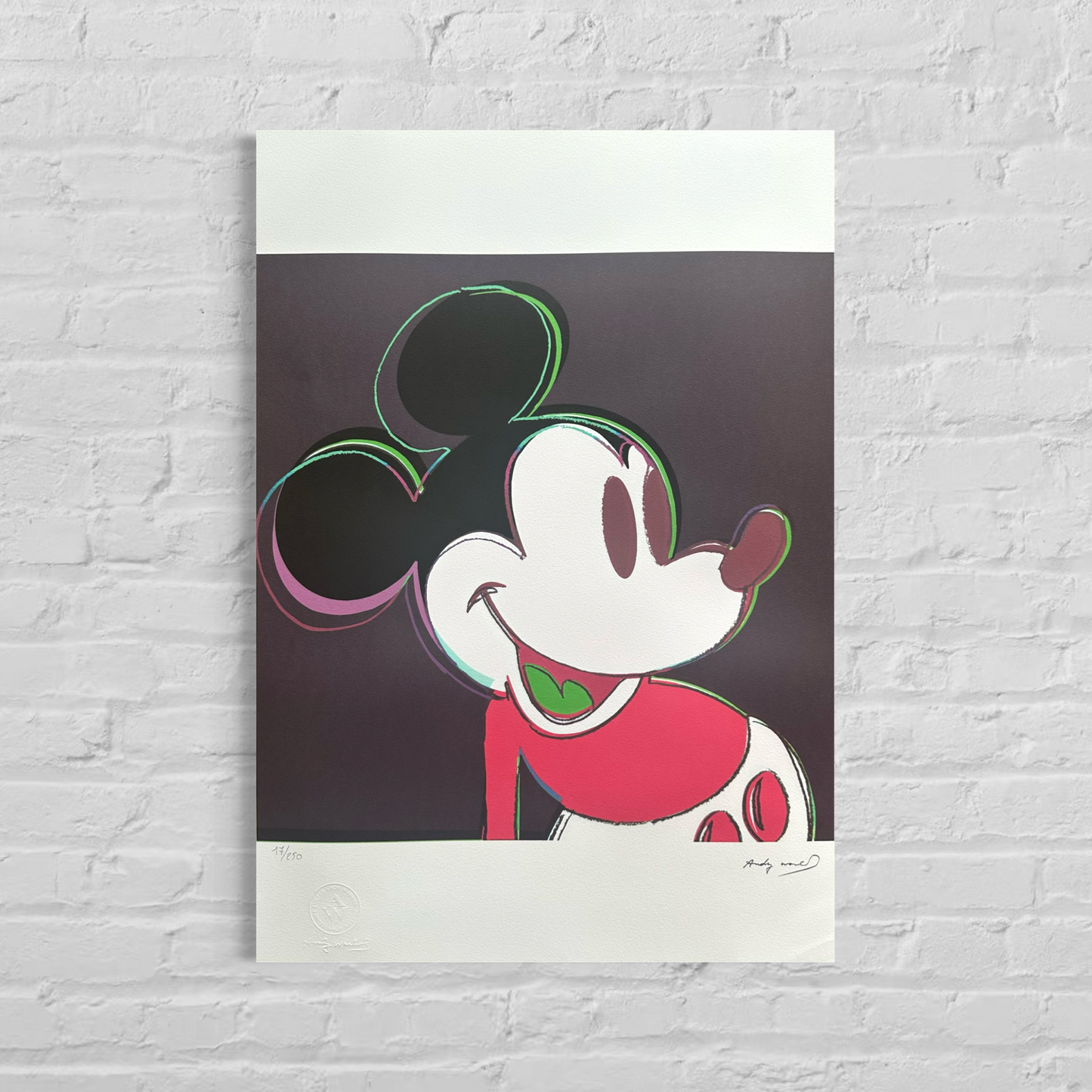 Andy Warhol Mickey Mouse (Black-red) Lithograph Arches 300gsm 42x59 cm
