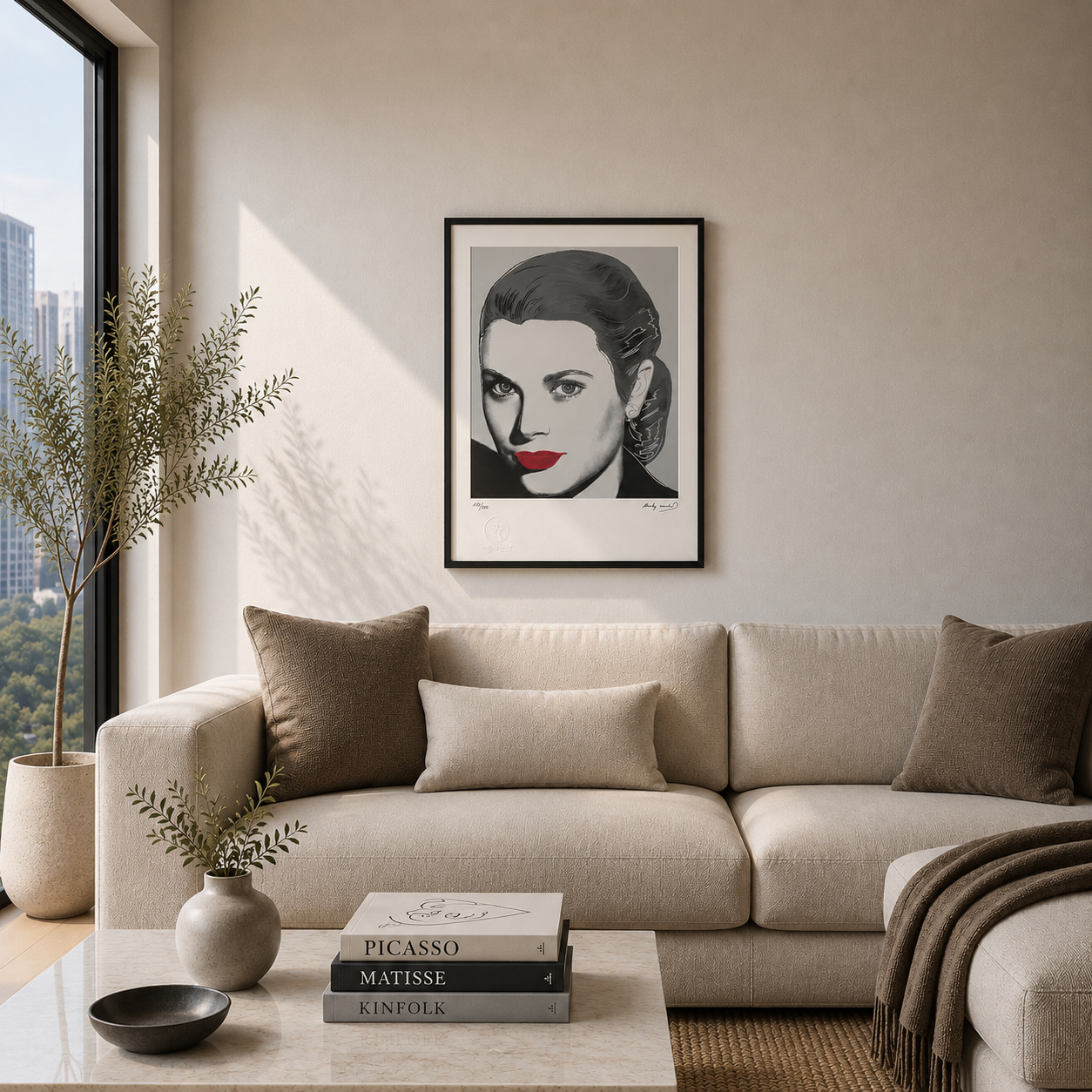Andy Warhol Grace Kelly (Black and White) Lithograph Arches 300gsm 42x59 cm