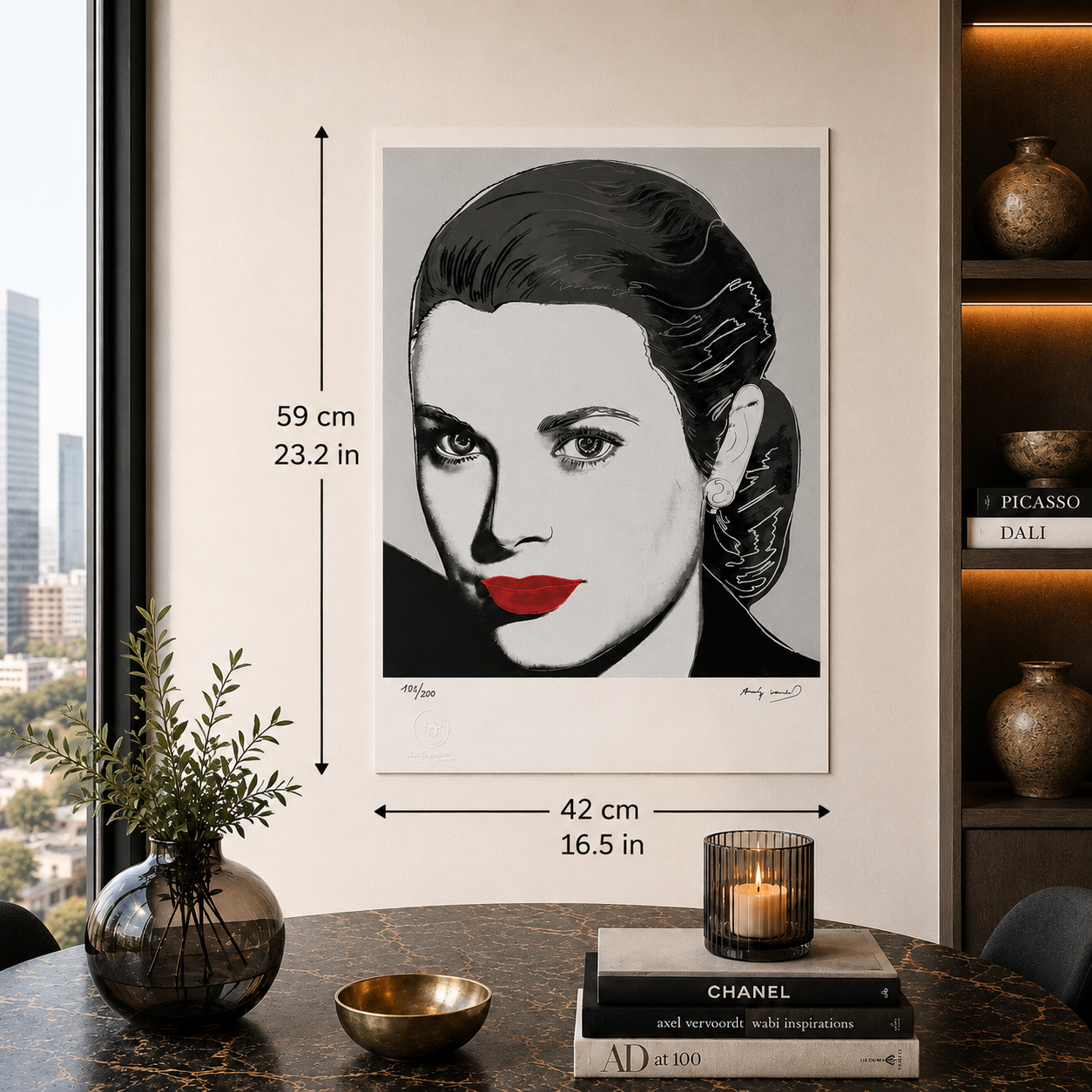 Andy Warhol Grace Kelly (Black and White) Lithograph Arches 300gsm 42x59 cm