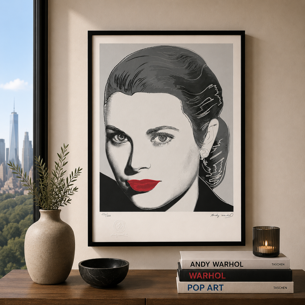 Andy Warhol Grace Kelly (Black and White) Lithograph Arches 300gsm 42x59 cm
