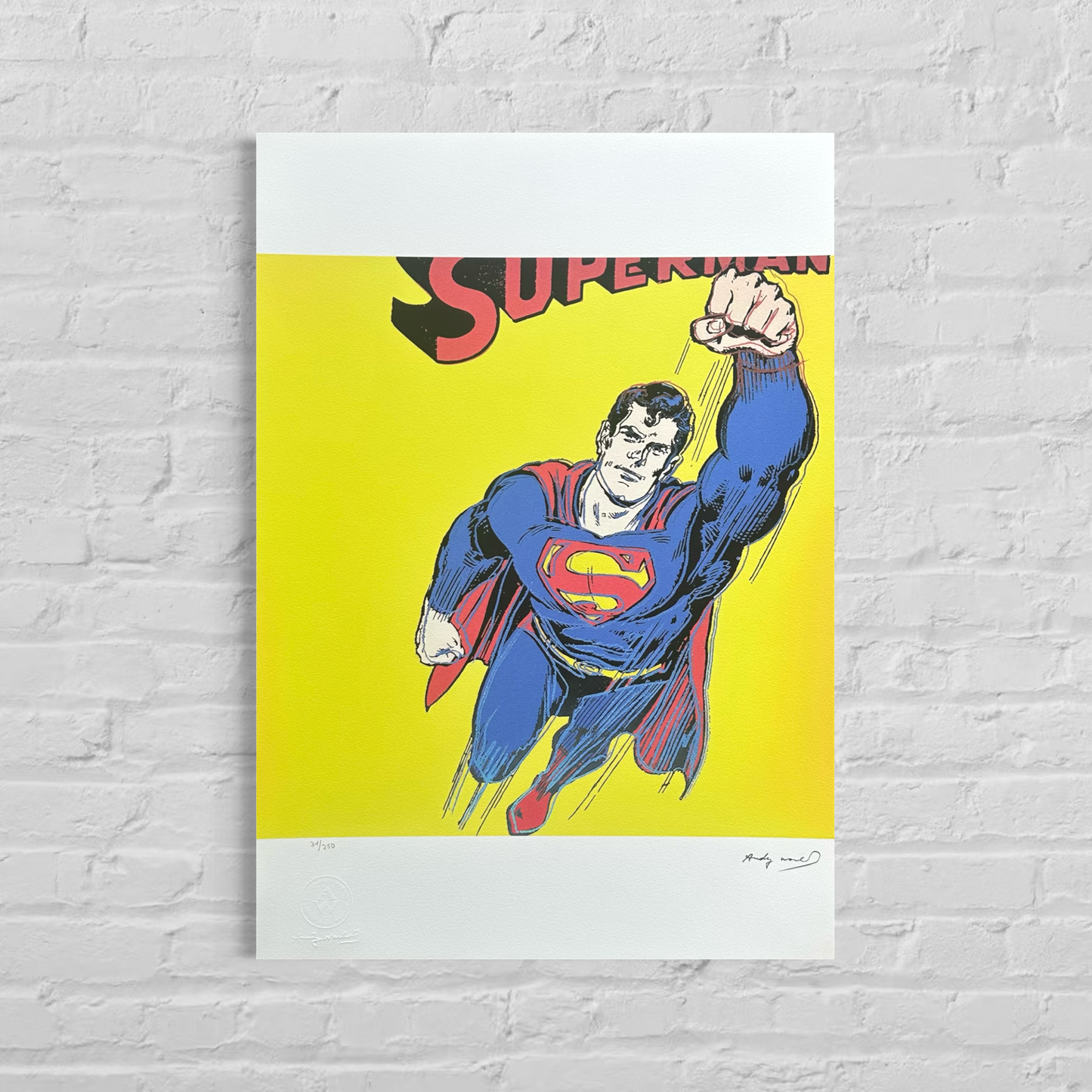 Andy Warhol Superman (Yellow) Lithograph Arches 300gsm 42x59 cm