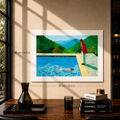 David Hockney Swimming pool with people Lithograph Arches 300gsm 42x59 cm