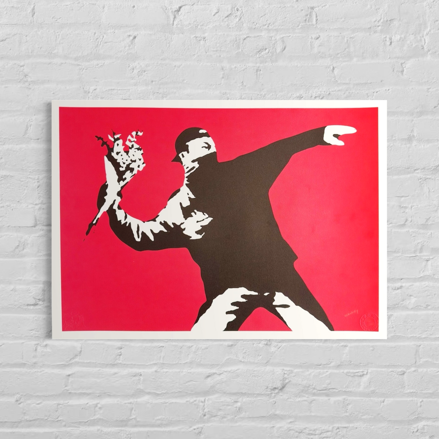 Banksy Love Is in the Air Lithograph Arches 300gsm 42x59 cm