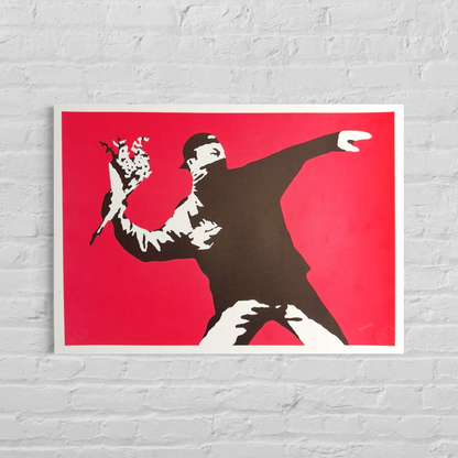Banksy Love Is in the Air Lithograph Arches 300gsm 42x59 cm