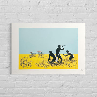 Genummerde editie BANKSY Trolleys - Gesigneerd - certificaat - Wall Art, Grafitti Art, Lithograph, Stencil Art