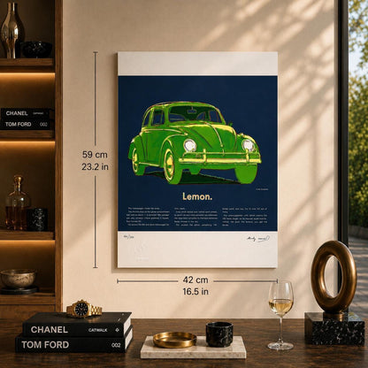 Genummerde editie ANDY WARHOL Volkswagen Gesigneerd - Certificaat Leo Castelli - Pop art Advertising- lithograph after